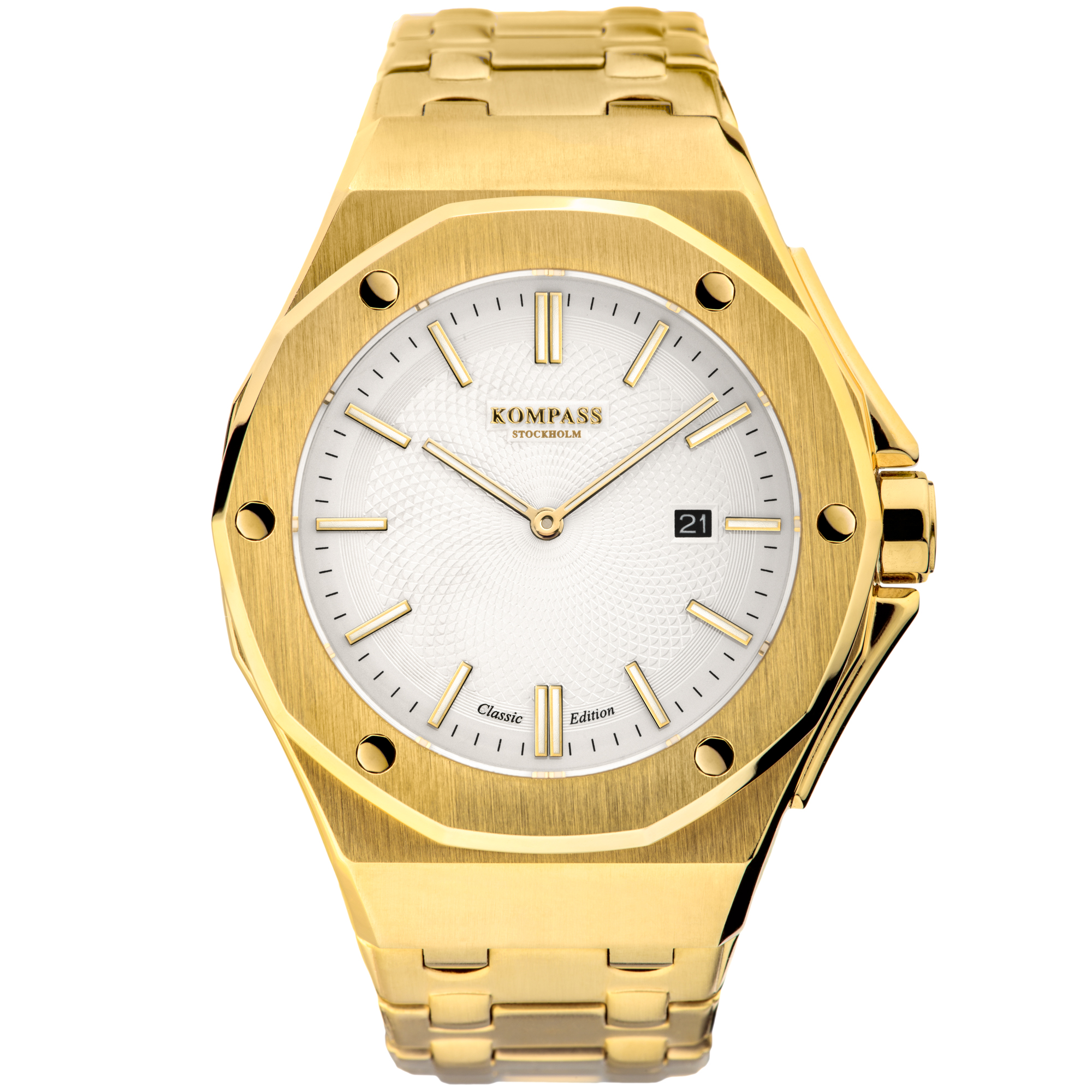 Kompass Breiton Classic Edition Gold Case White Dial