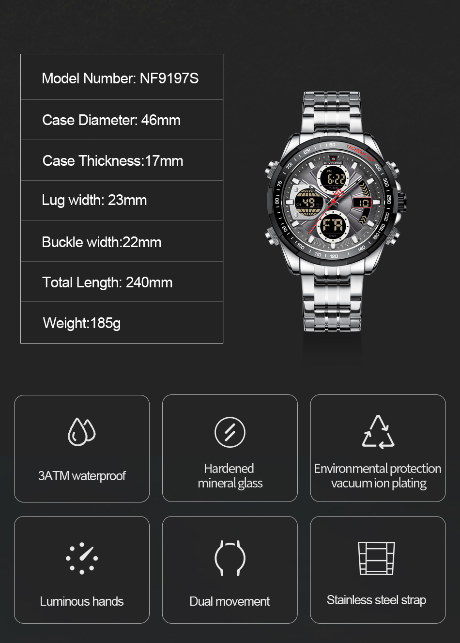 Naviforce Global Force Steel Grey - 6