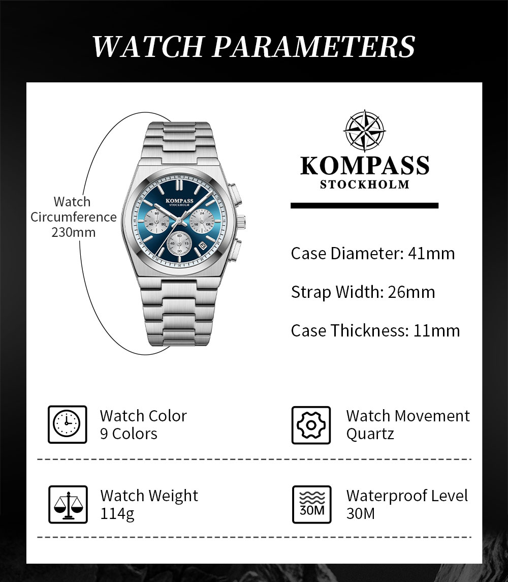 Kompass ChronoMaster Silver Teal - 11