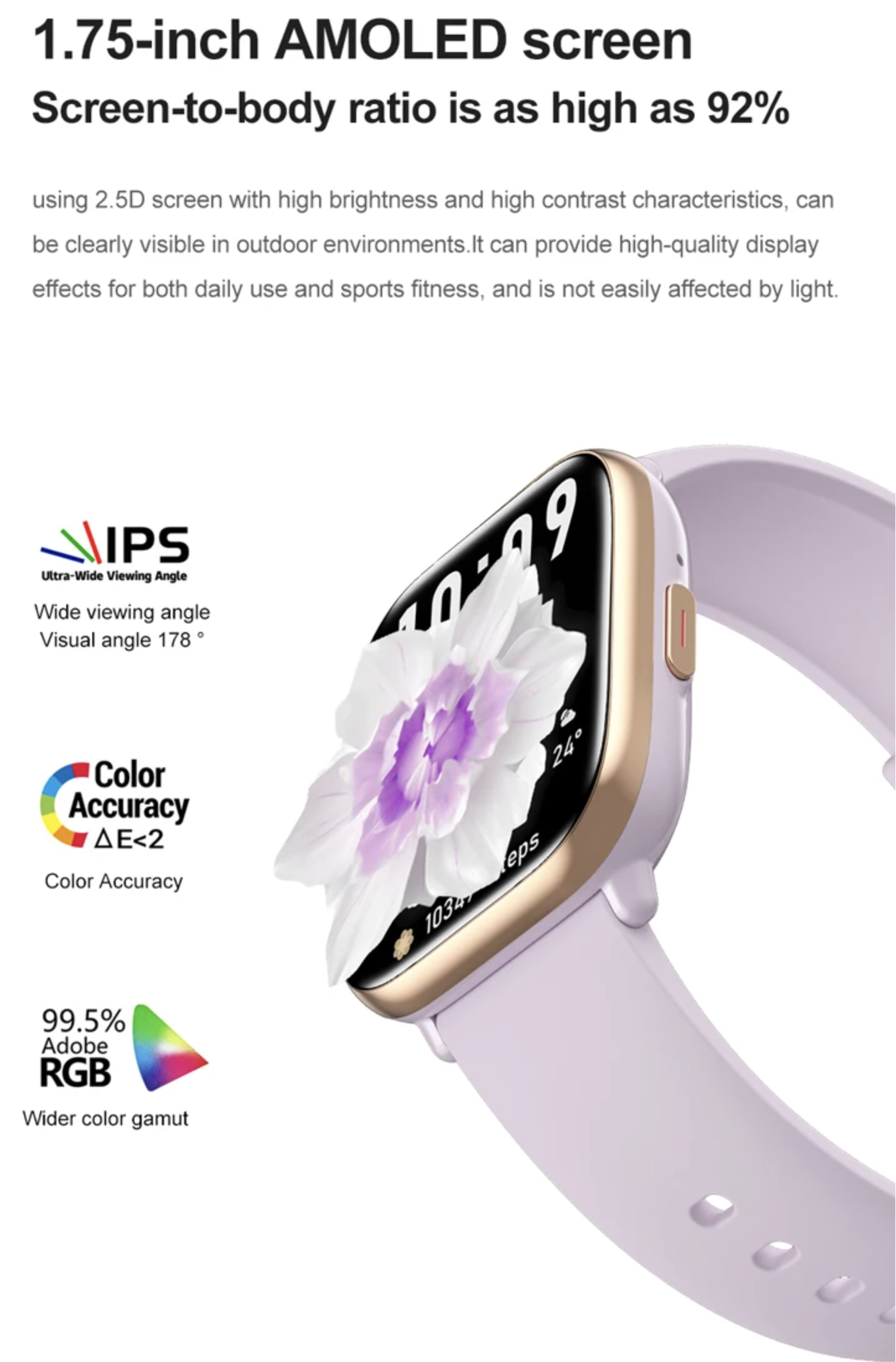 Philippe Palmer Smart Watch LP12 AMOLED Pink - 8