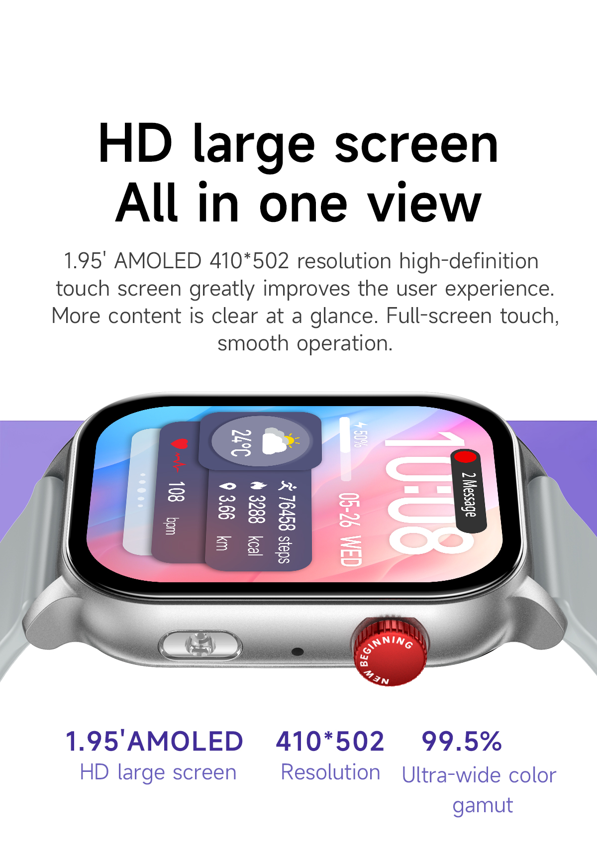Philippe Palmer Smart Watch LP26 AMOLED Ultra Light Gold - 10