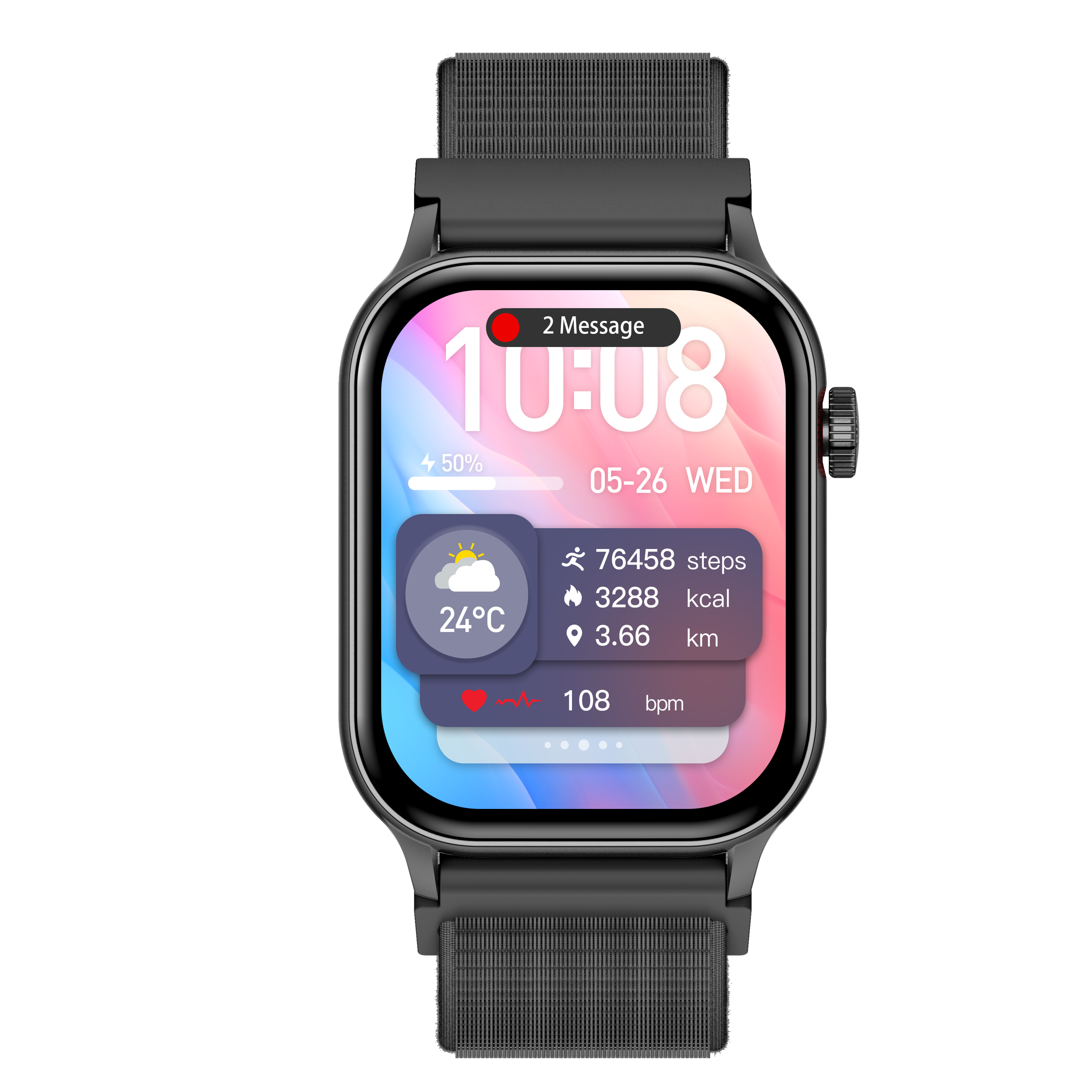 Philippe Palmer Smart Watch LP26 AMOLED Ultra Light Black Nylon - 5