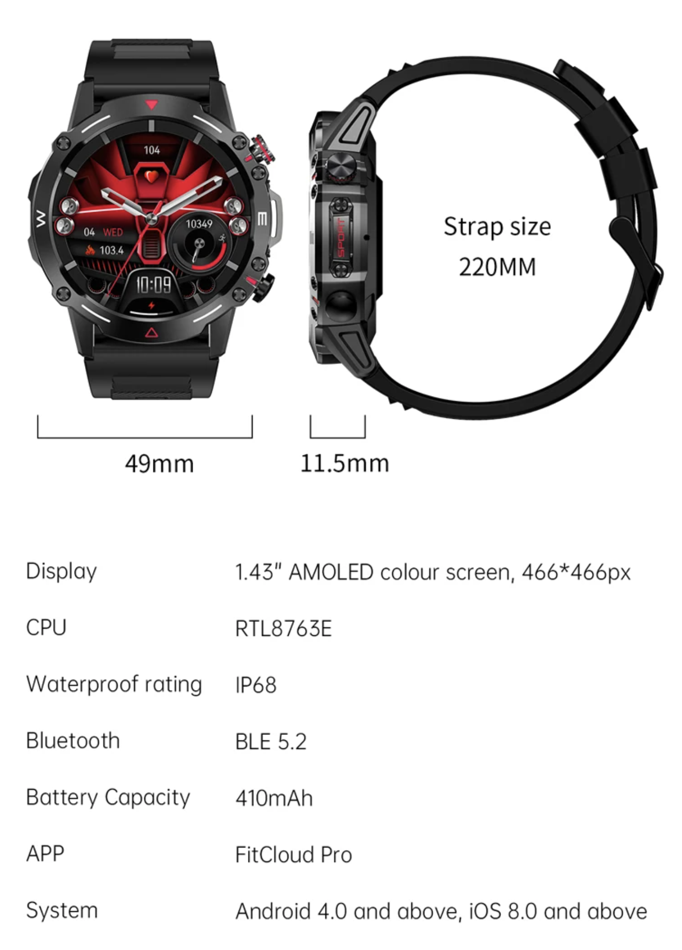 Philippe Palmer Smart Watch LP66 AMOLED Gray - 26