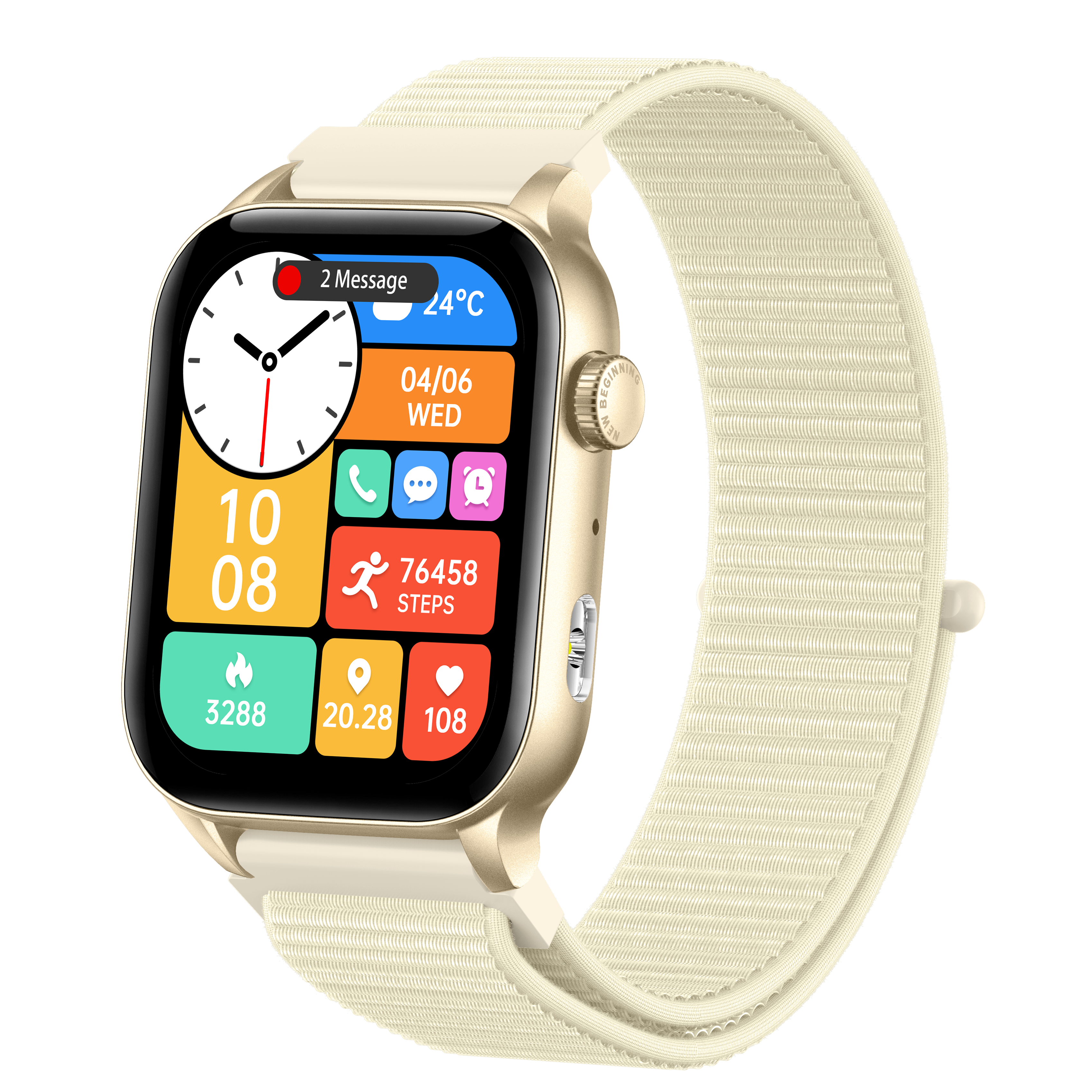Philippe Palmer Smart Watch LP26 AMOLED Ultra Light Gold Nylon