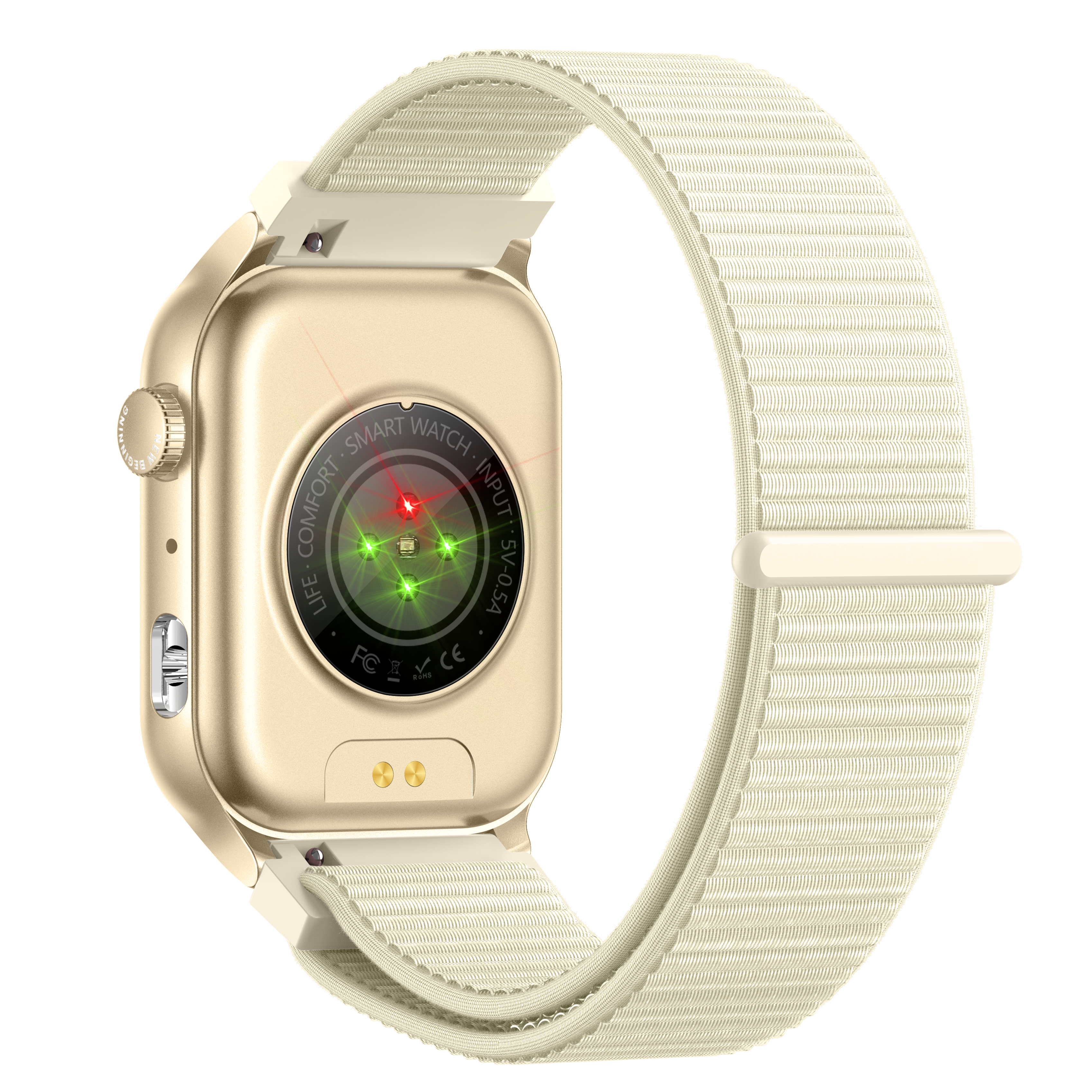 Philippe Palmer Smart Watch LP26 AMOLED Ultra Light Gold Nylon - 5