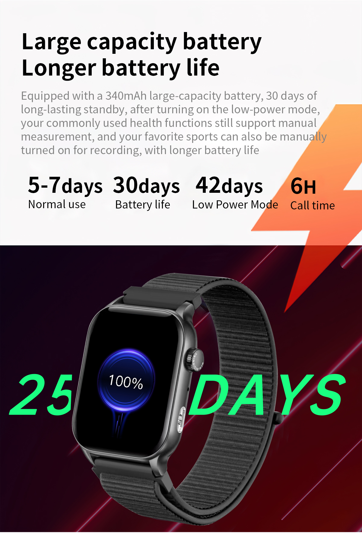 Philippe Palmer Smart Watch LP26 AMOLED Ultra Light Gold Nylon - 29