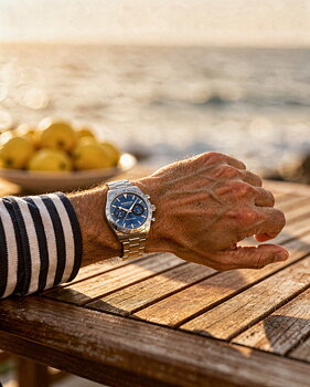 Kompass Airborne Chronograph Silver Blue