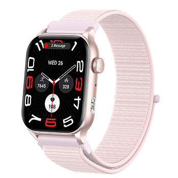 Philippe Palmer Smart Watch LP26 AMOLED Ultra Light Pink Nylon