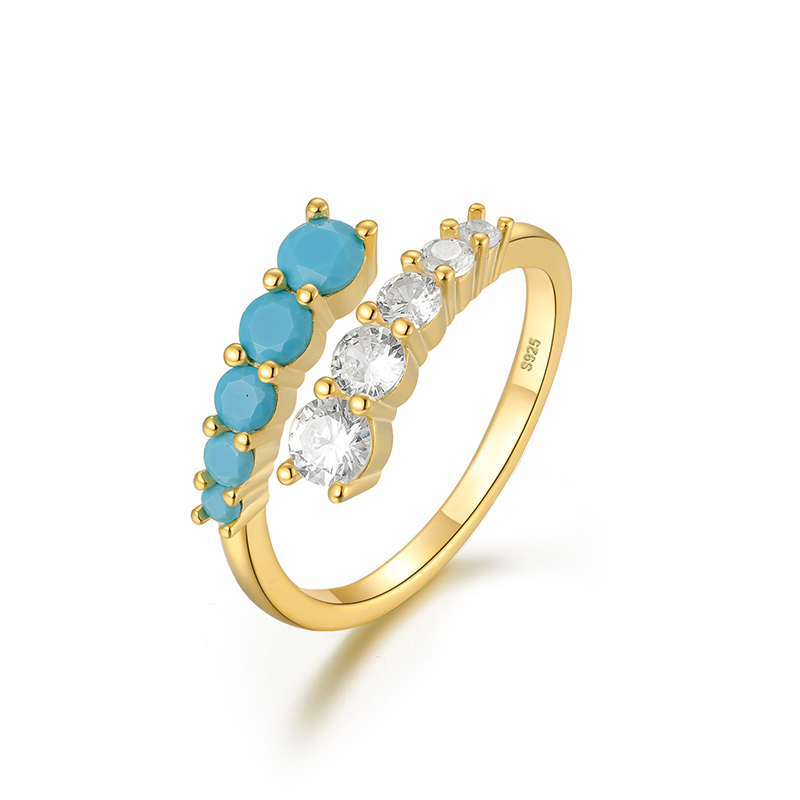 S925 gold store ring with diamonds