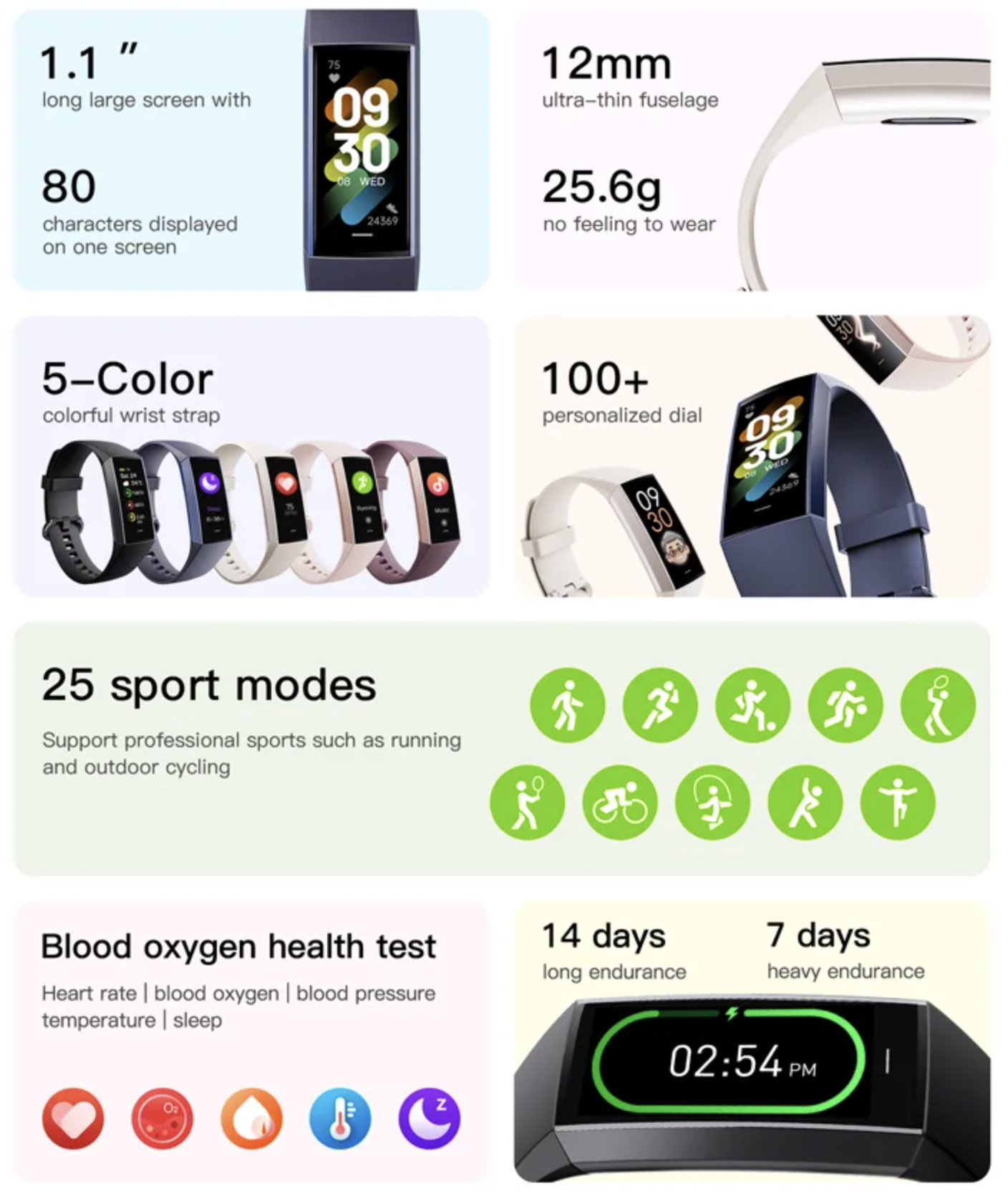 Philippe Palmer Fitness Bracelet LP11 AMOLED Purple - 5