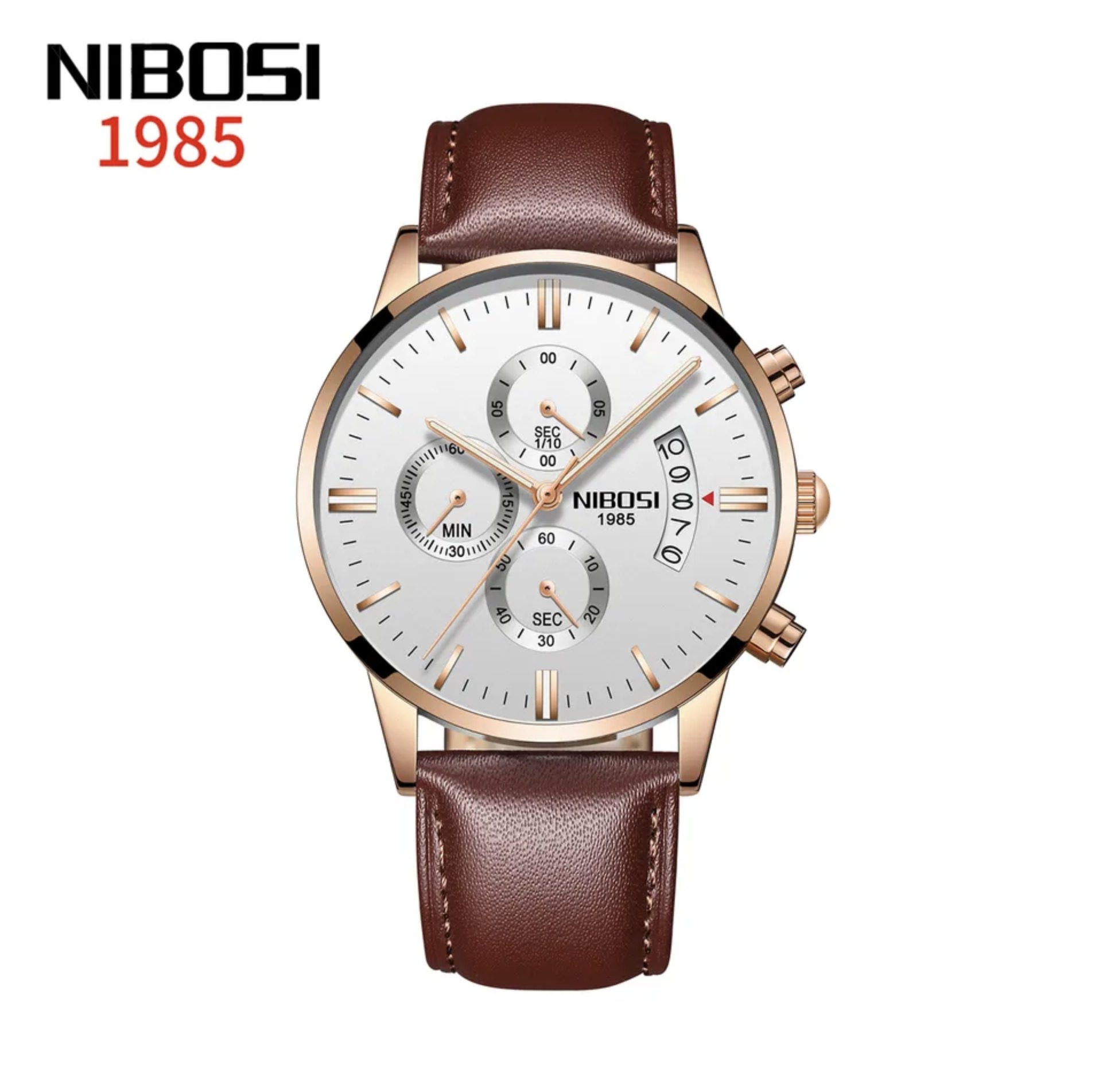 Nibosi Lancer Rose Gold Silver Brown