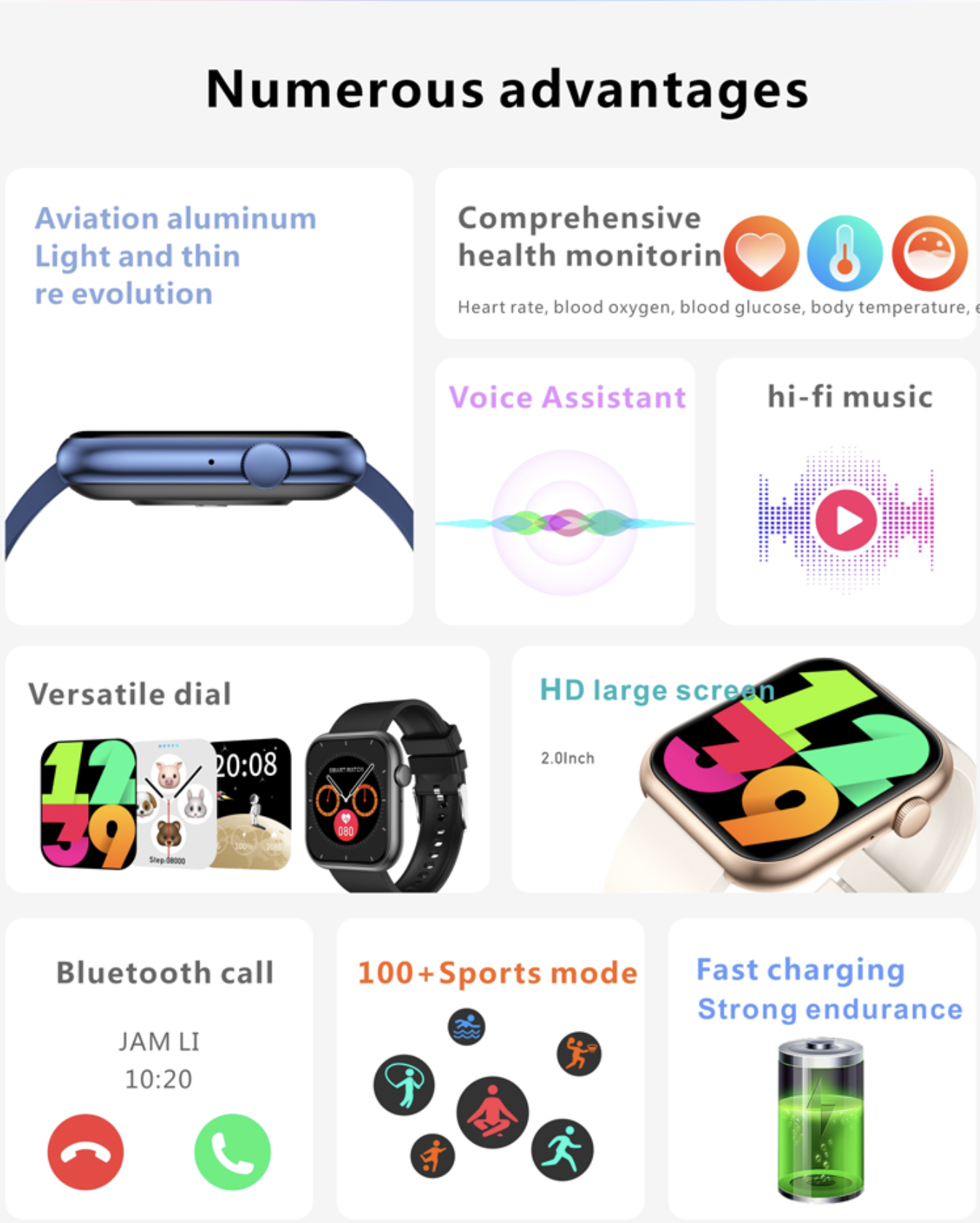 Philippe Palmer Smart Watch LP40 Blue - 8