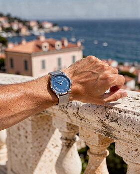 Kompass Élysée Blue Silver Mesh