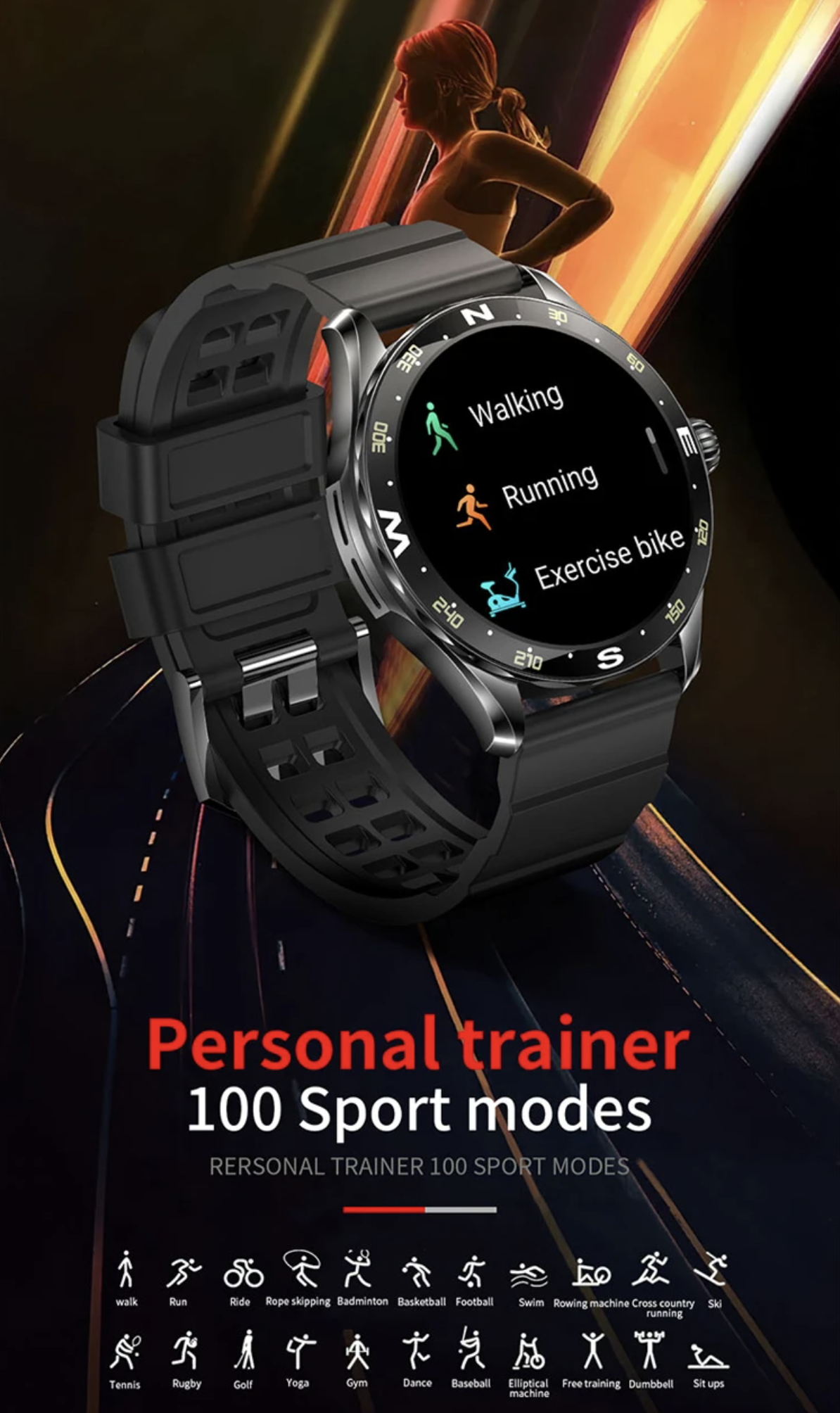 Philippe Palmer Smart Watch LP88 AMOLED Black Steel - 14
