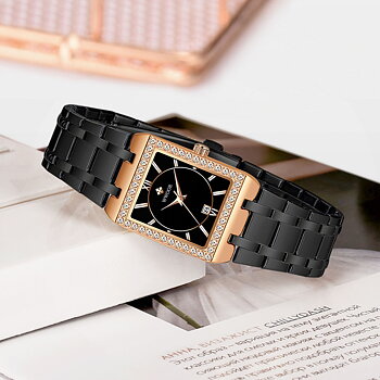WWOOR Moonstone Black Rose Gold