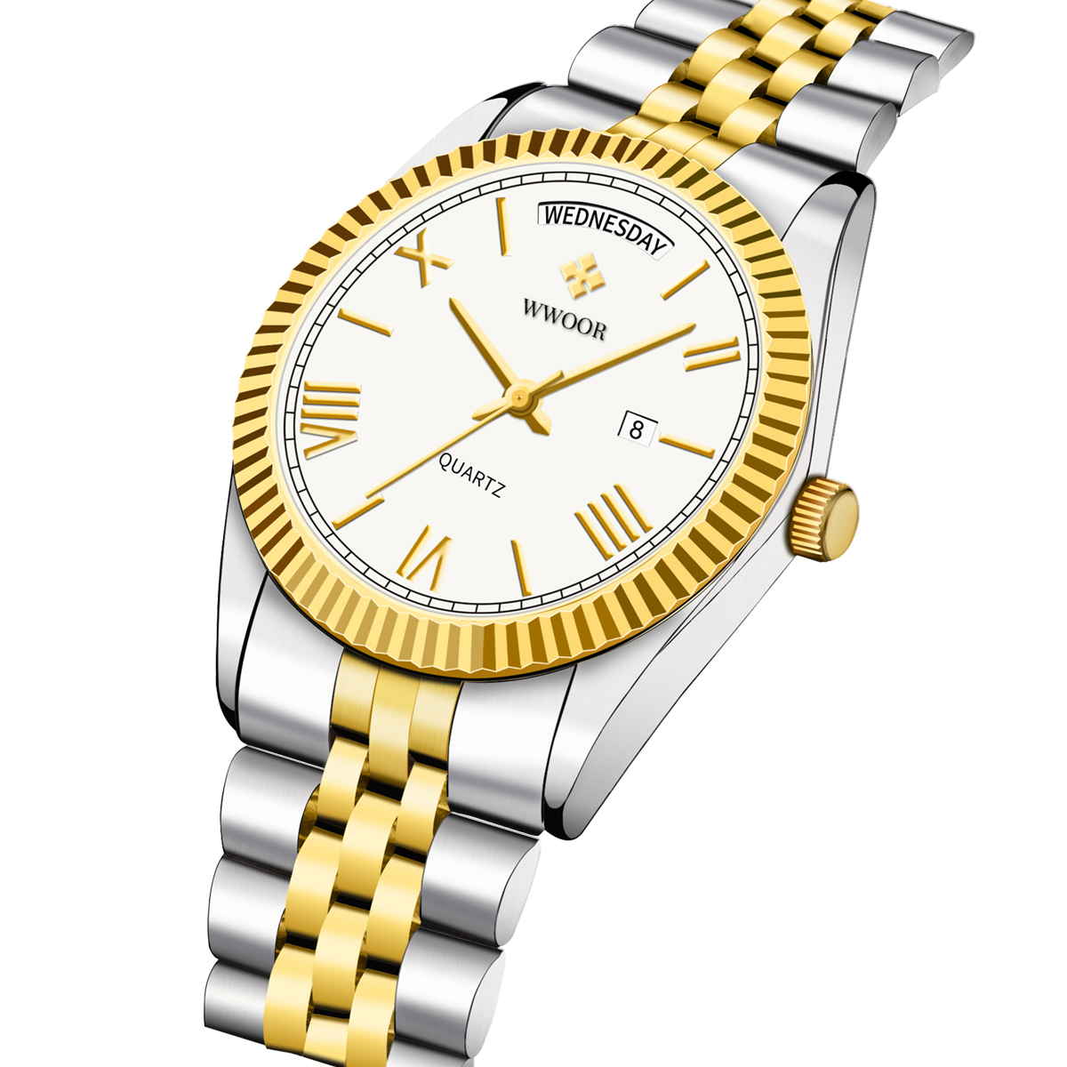 Relogio Masculino WWOOR Gold Watch Men Square Mens Watches Top Brand Luxury  Golden Quartz Stainless Steel Waterproof Wrist Watch, क्वार्ट्ज कलाई घड़ी,  क्वार्ट्ज वृस्त वॉच - ALL IN ONE, Kangra | ID: 2853109636355
