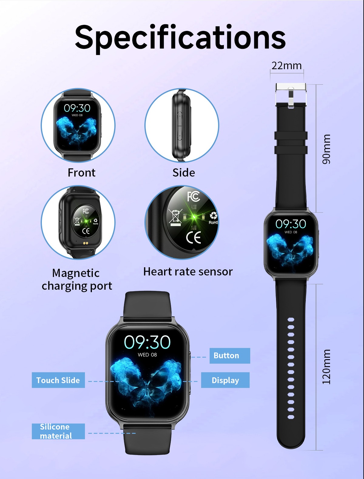 Philippe Palmer Smart Watch LP13 Pink - 16