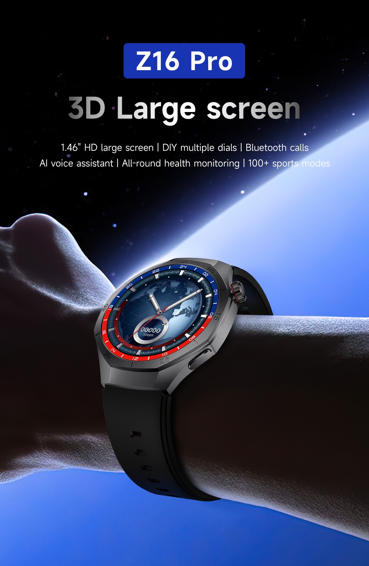 Philippe Palmer Smart Watch LP16 NFC Compass Silver - 3