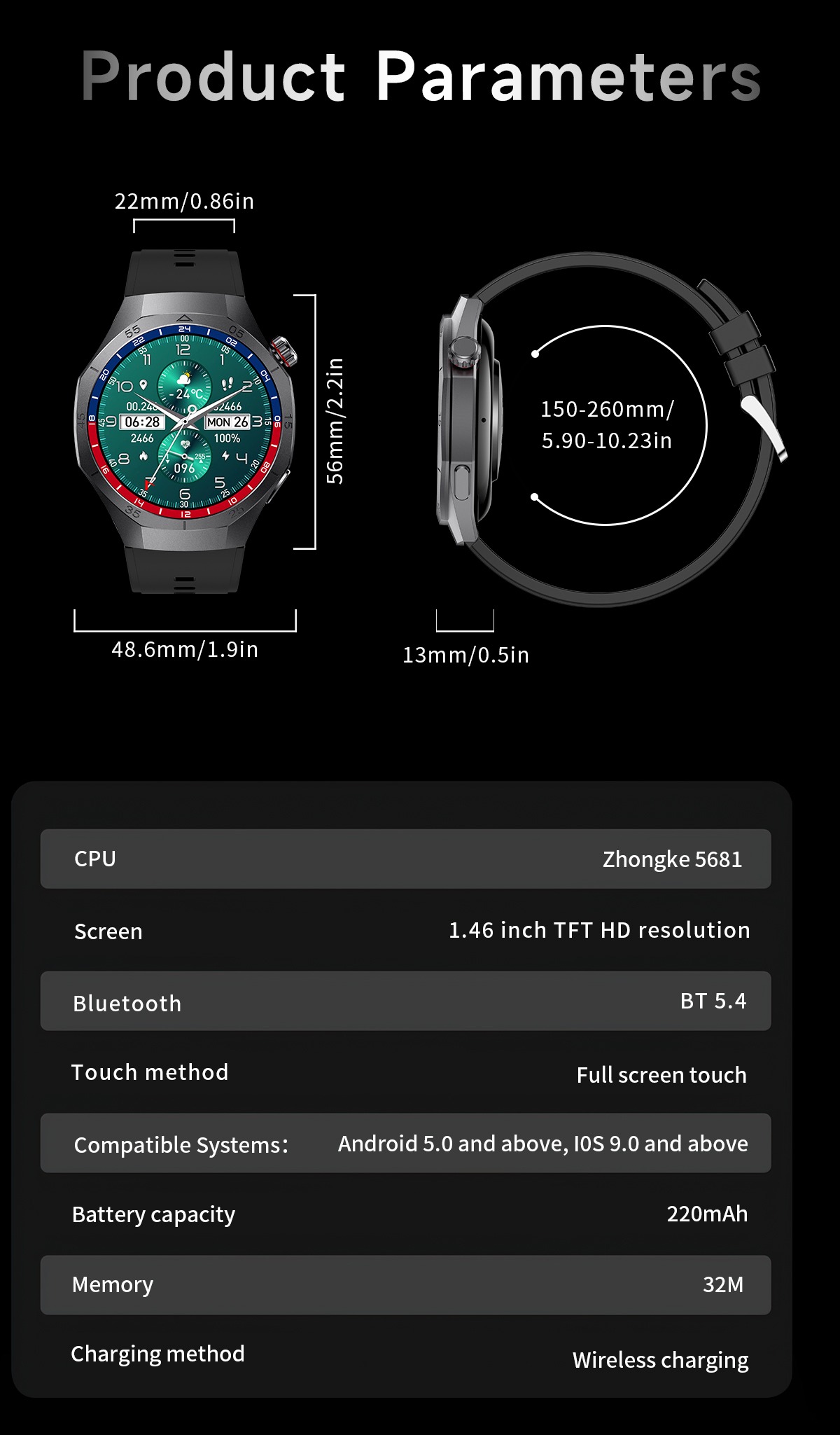 Philippe Palmer Smart Watch LP16 NFC Compass Silver - 16