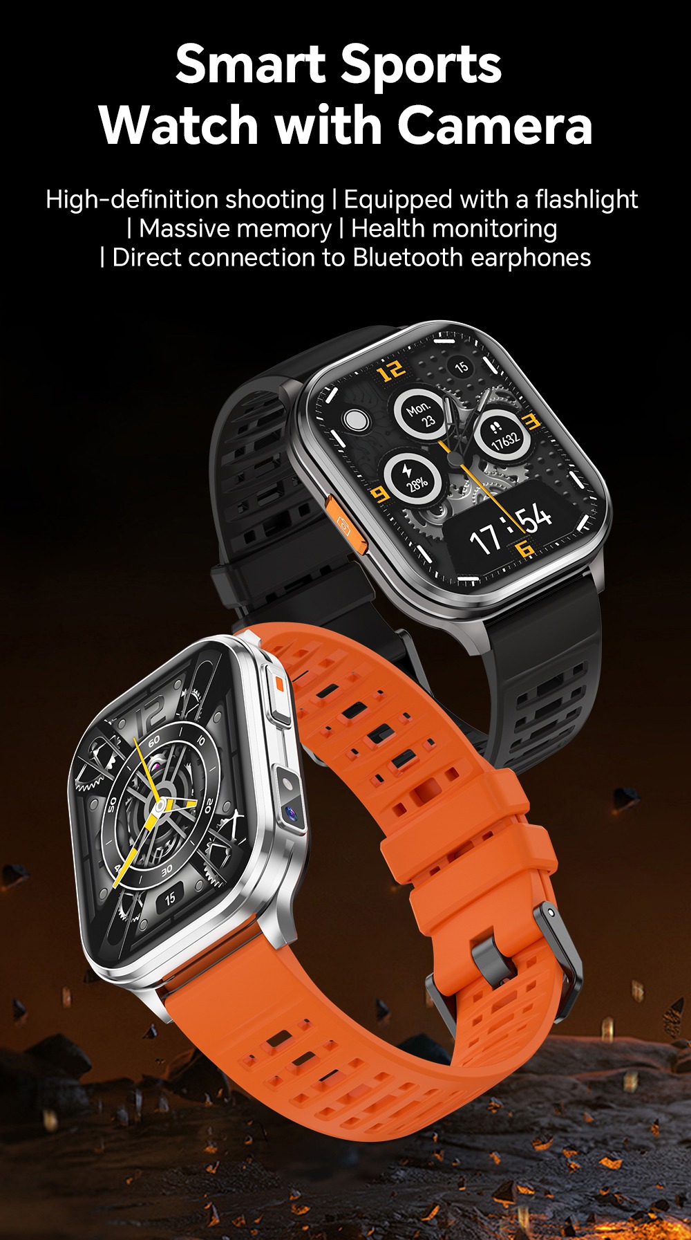 Philippe Palmer Smart Watch LP62 Camera Orange - 4