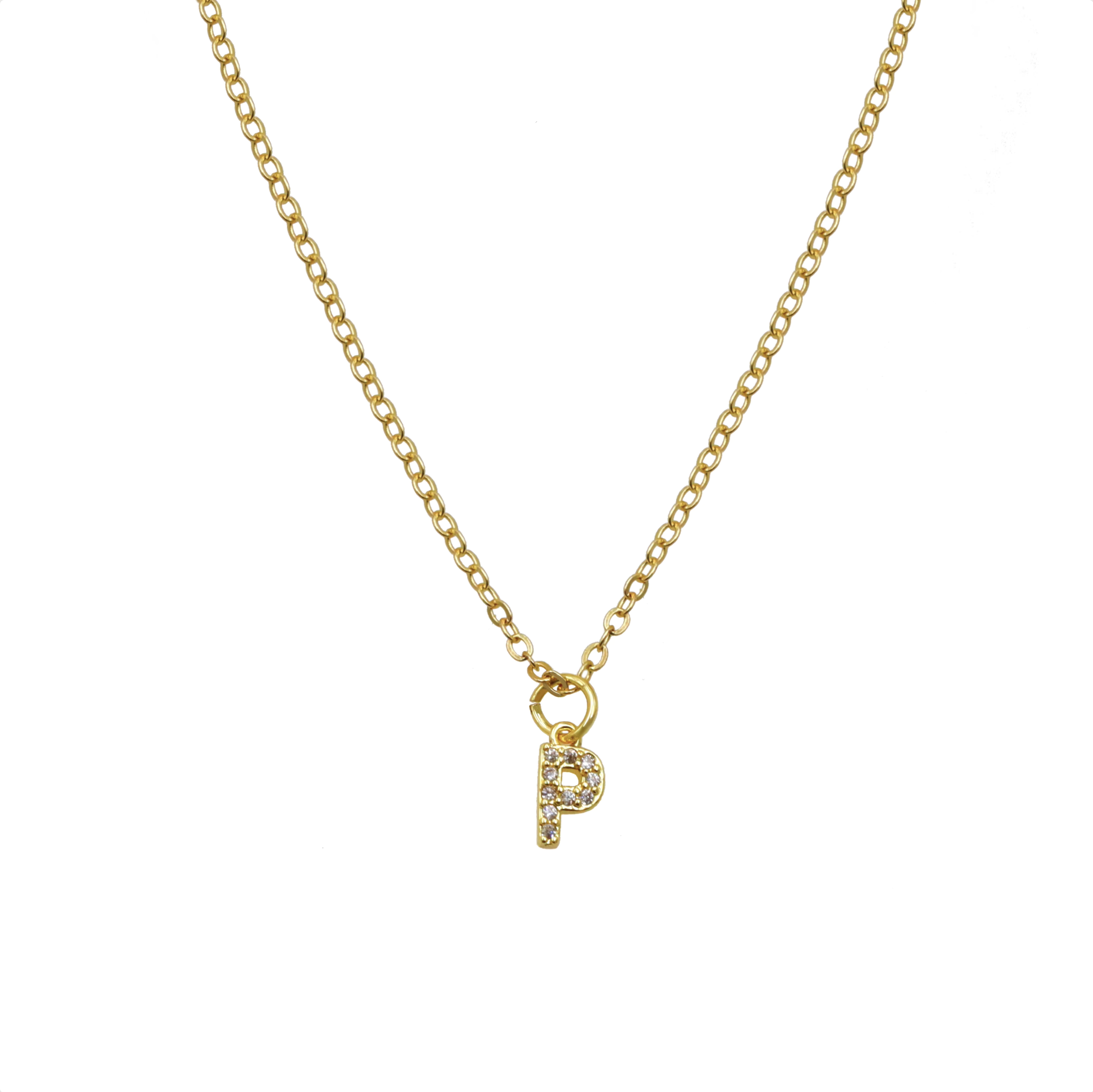 Céleste Necklace Stone Letter 18K Gold