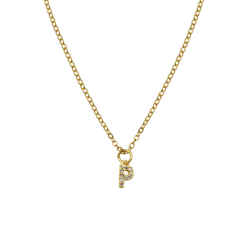 Céleste Necklace Stone Letter 18K Gold