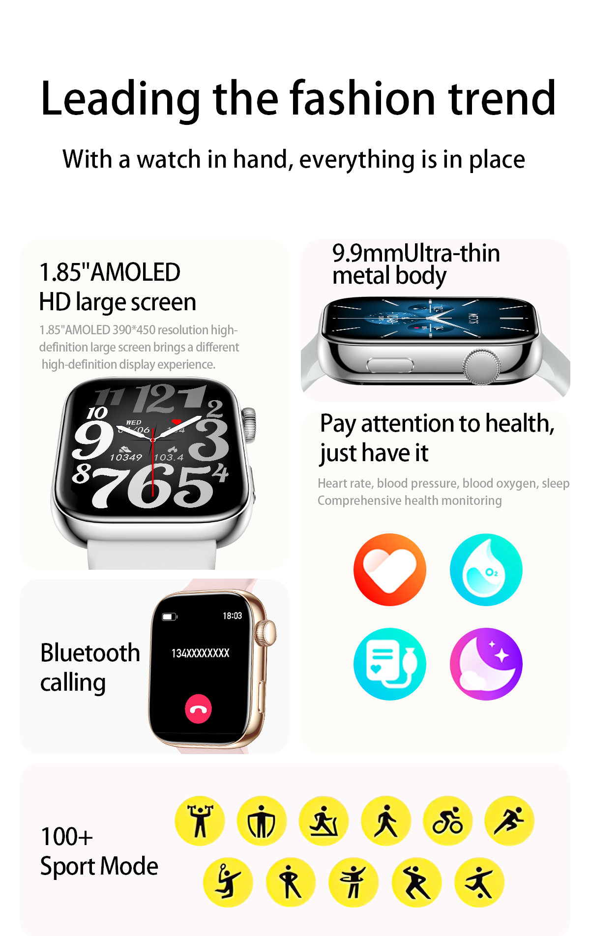 Philippe Palmer Smart Watch LP51 AMOLED Silver - 22