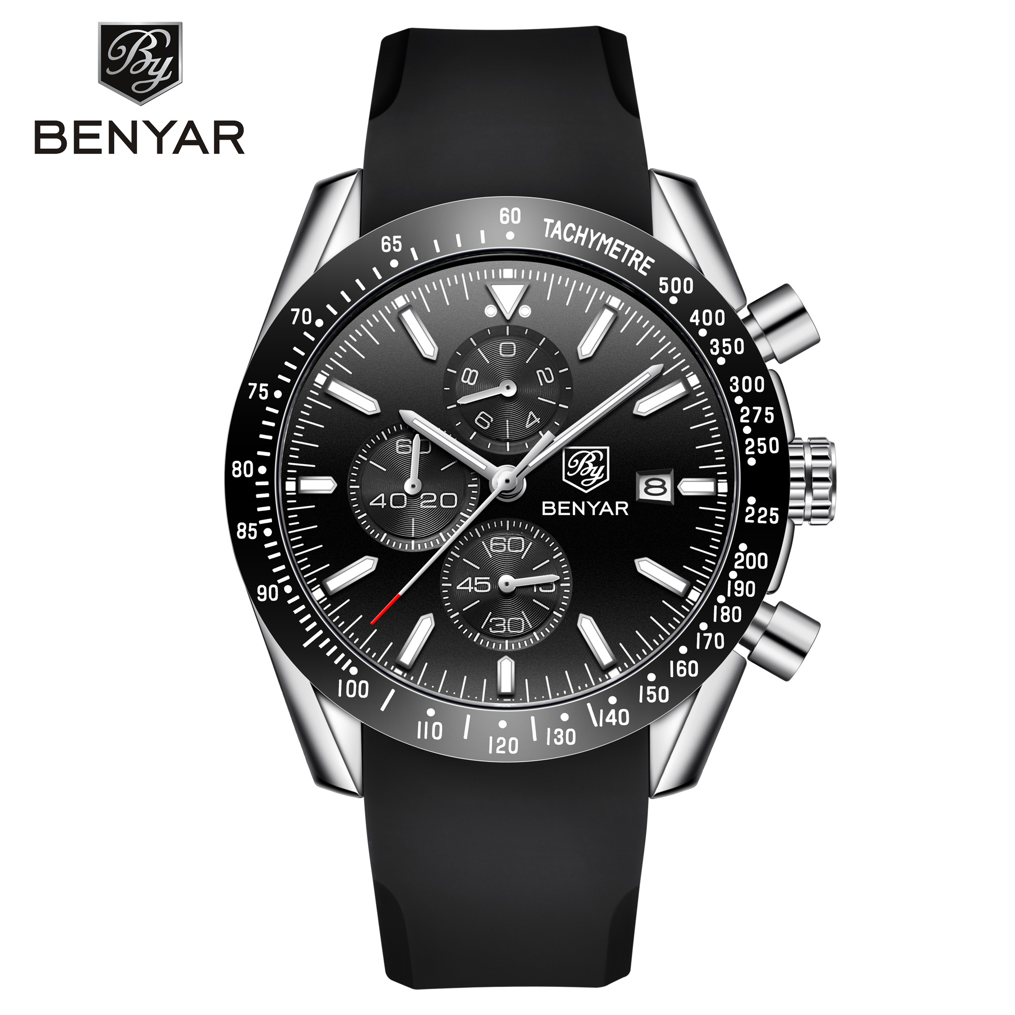 Benyar Pulse Silver Black Rubber