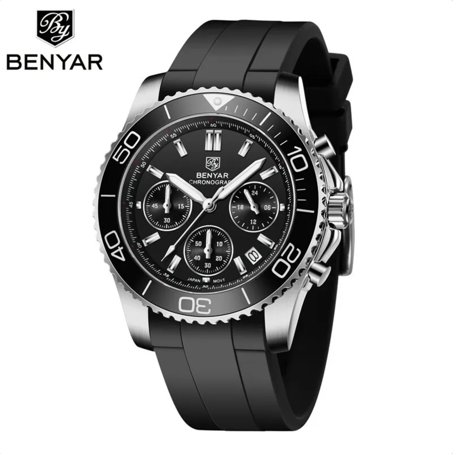 Benyar Tidal Silver Black Rubber