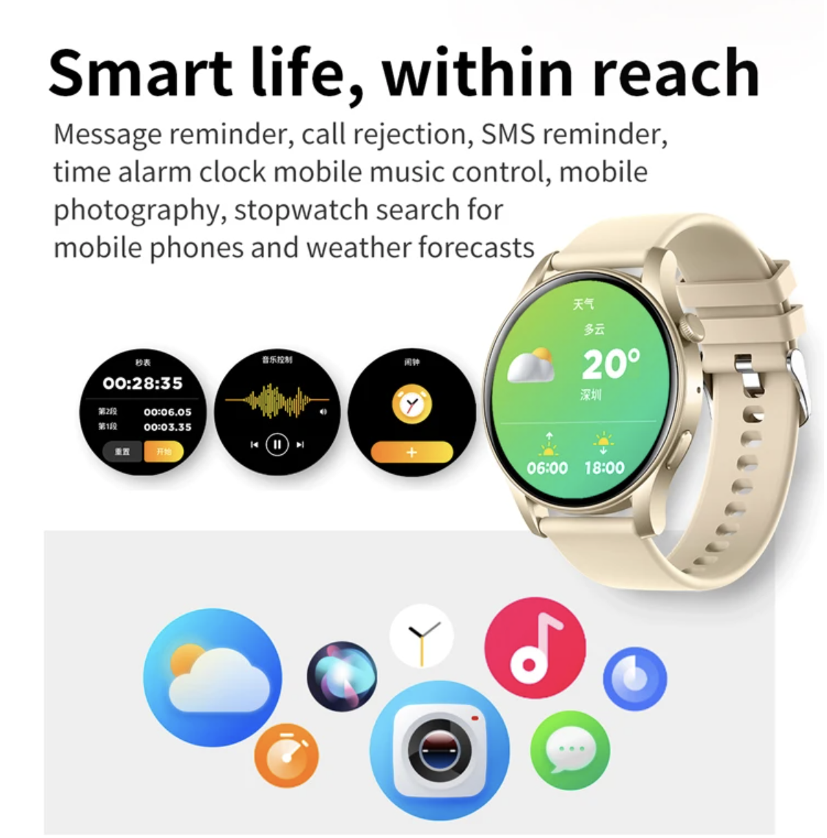 Philippe Palmer Smart Watch LP58 AMOLED Black Mesh - 24