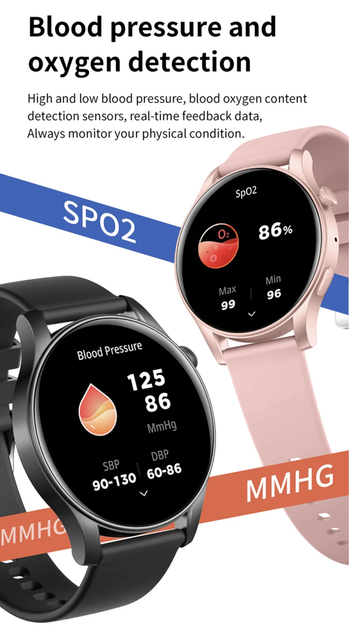 Philippe Palmer Smart Watch LP58 AMOLED Black Mesh - 16