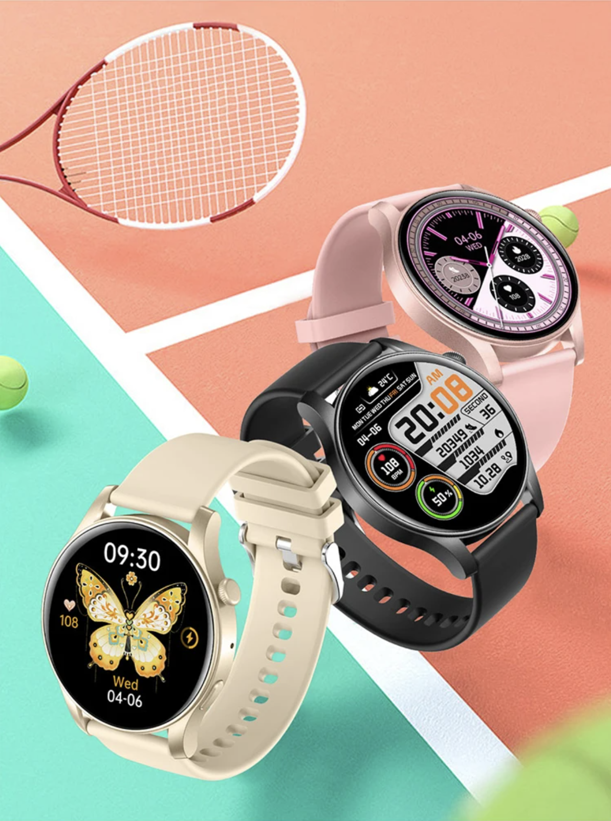 Philippe Palmer Smart Watch LP58 AMOLED Gold Mesh - 25
