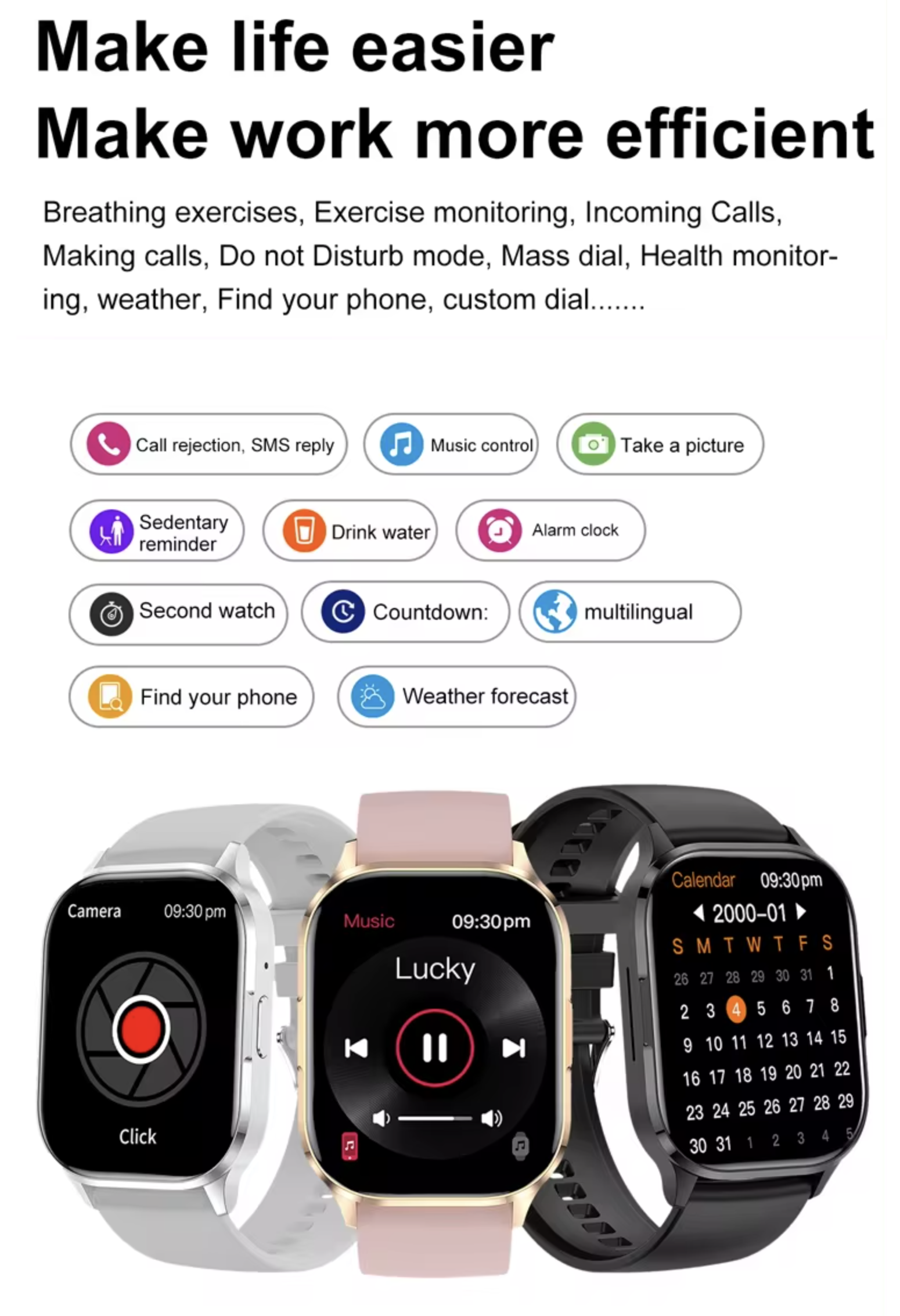 Philippe Palmer Smart Watch LP21 AMOLED Black - 24