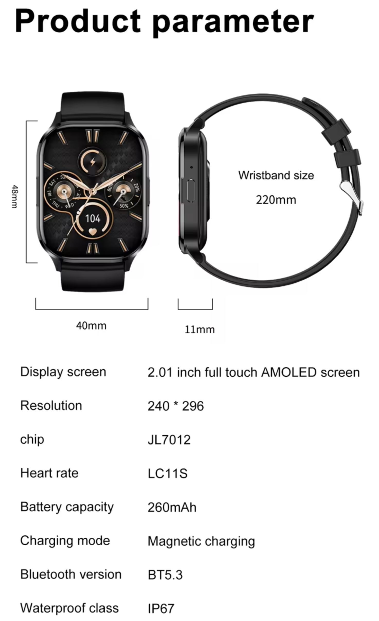 Philippe Palmer Smart Watch LP21 AMOLED Silver - 24