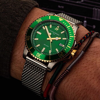 Jacques-Frédéric Nautique Mesh 18K Gold / Steel / Green