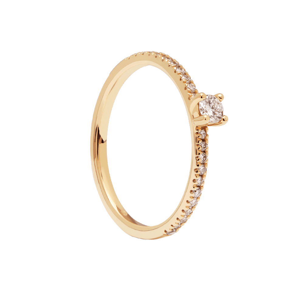 S925 gold store ring with diamonds