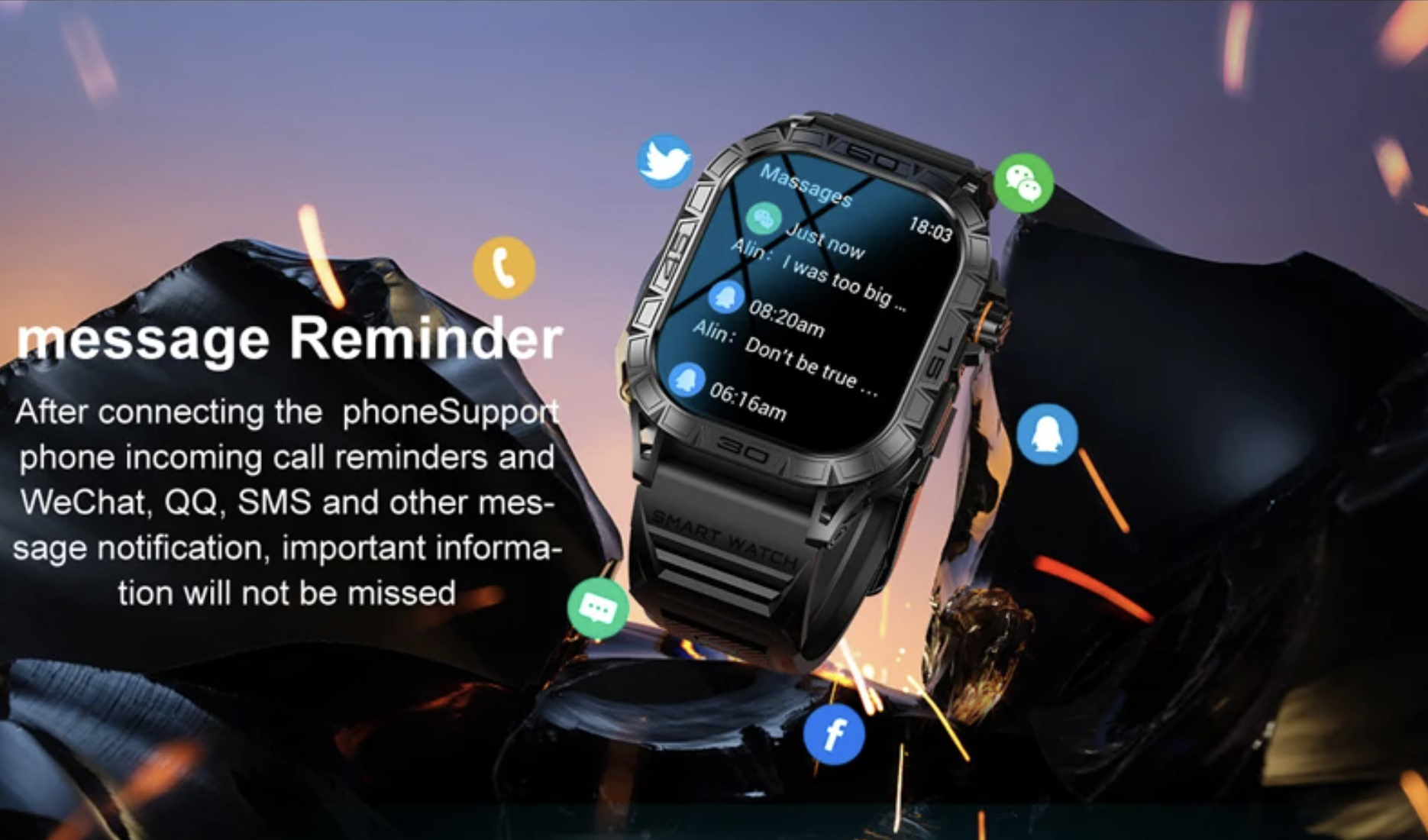Philippe Palmer Smart Watch LP63 AMOLED Orange - 14