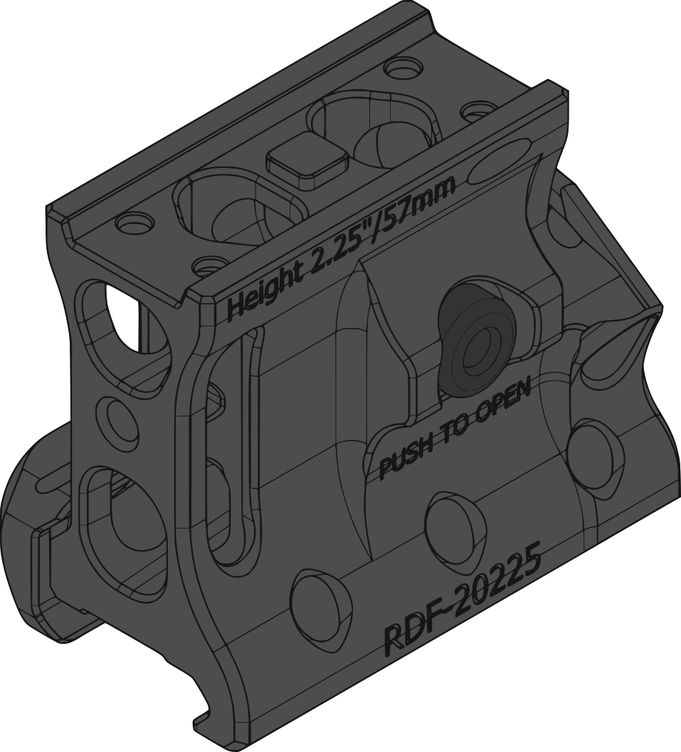 RDF-40225KC Holosun™ Magnifier Mount H57mm/2.25" PIC