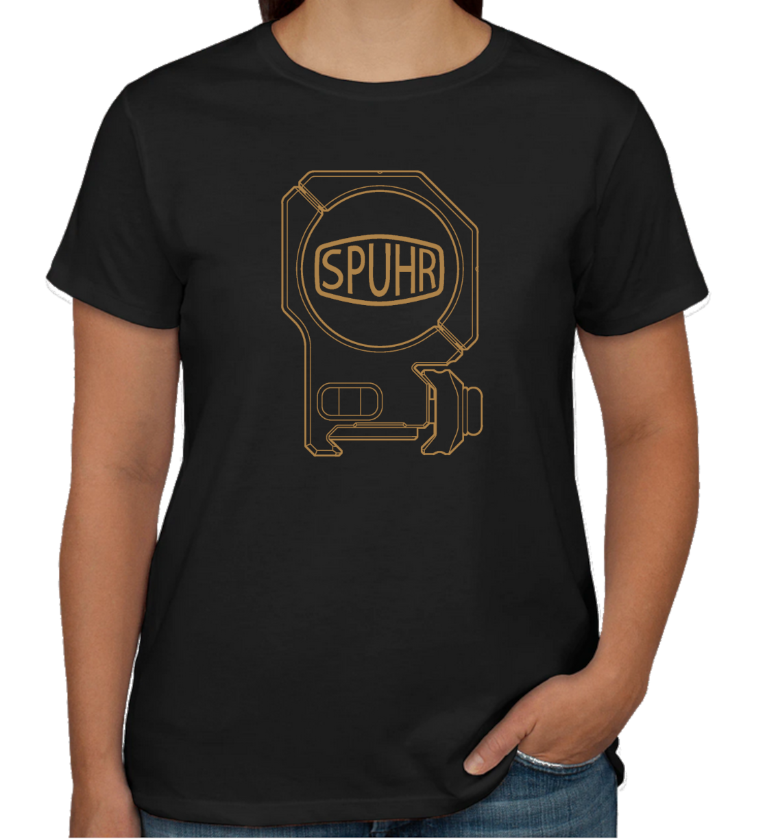 T-Shirt, ISMS, Black/Khaki, Female, Large