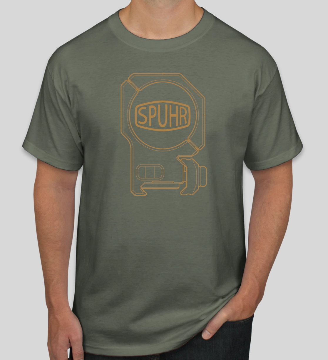 T-Shirt, ISMS, OD/Khaki, Male, XL