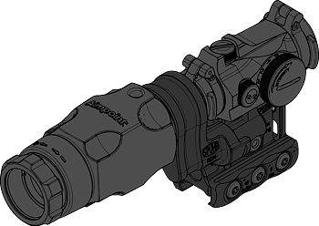 RDF-20225K Aimpoint T-2 Magnifier Mount H57mm/2.25" PIC