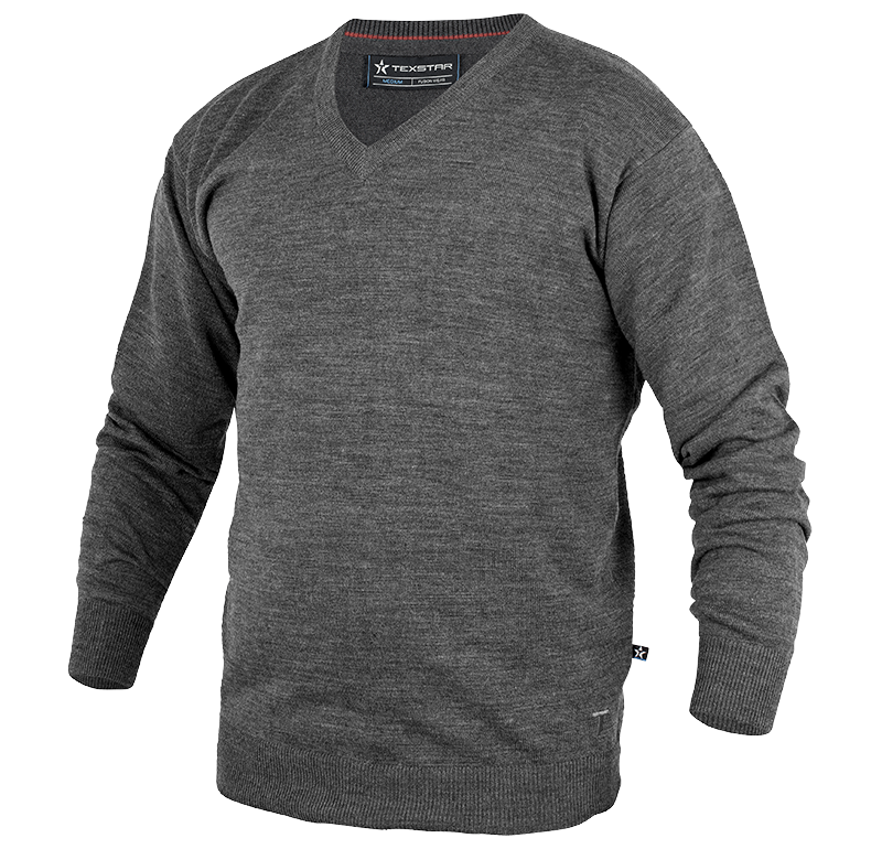 V-ringad Pullover Herr, Texstar - 8