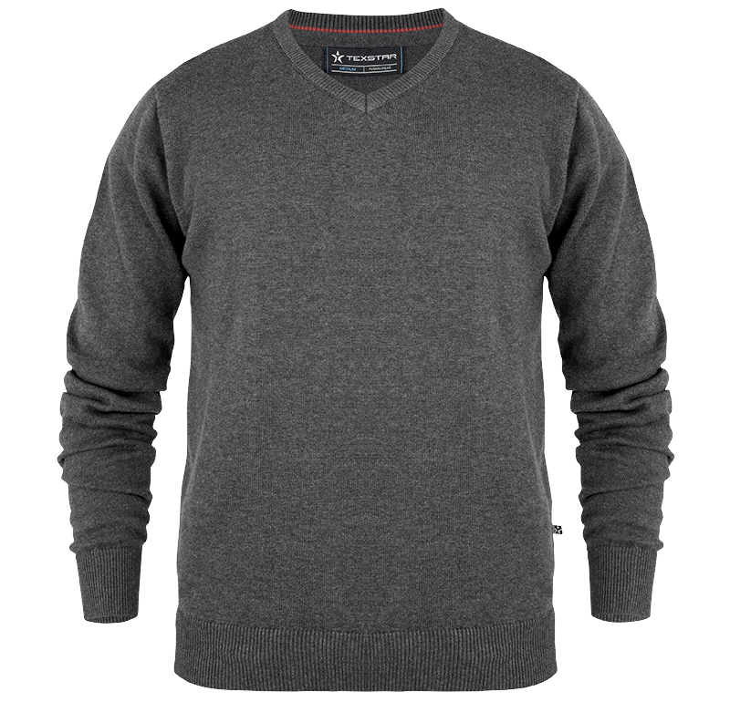 V-ringad Pullover Herr, Texstar - 7