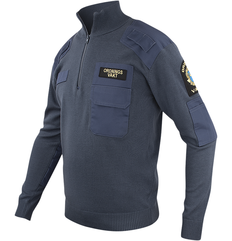 OV Natotröja med ½ zip & krage, Texstar Security - 2