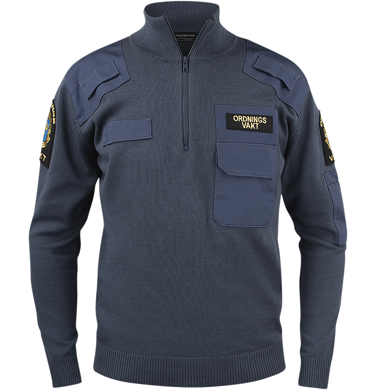 OV Natotröja med ½ zip & krage, Texstar Security