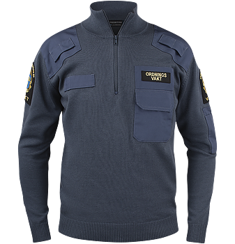 OV Natotröja med ½ zip & krage, Texstar Security