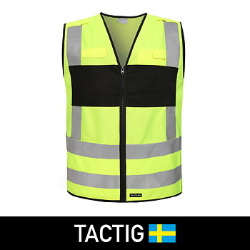 Reflexväst Svart platta Klass 2, Tactig