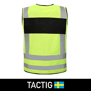 Reflexväst Svart platta Klass 2, Tactig