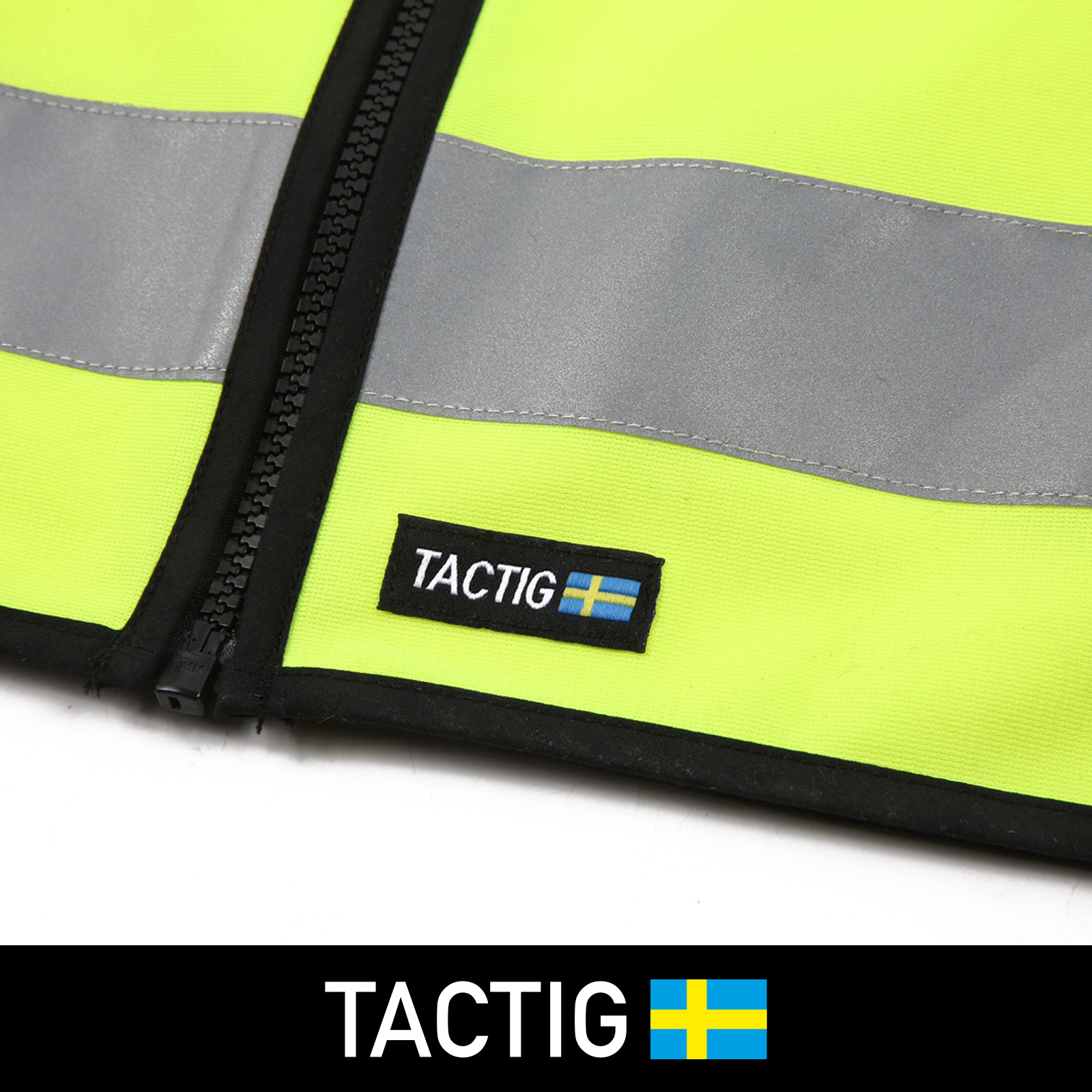 Reflexväst Svart platta Klass 2, Tactig - 5