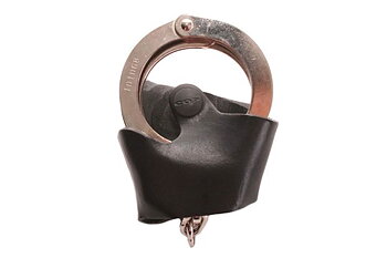 Handfängselfodral i läder, öppen modell, COP
